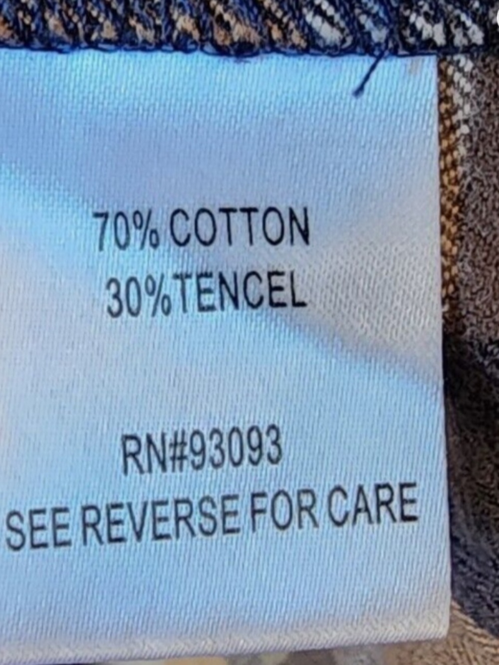 Tyler Boe flannel popover tunic features a brown, cream and blue plaid, Size M - Picture 13 of 14
